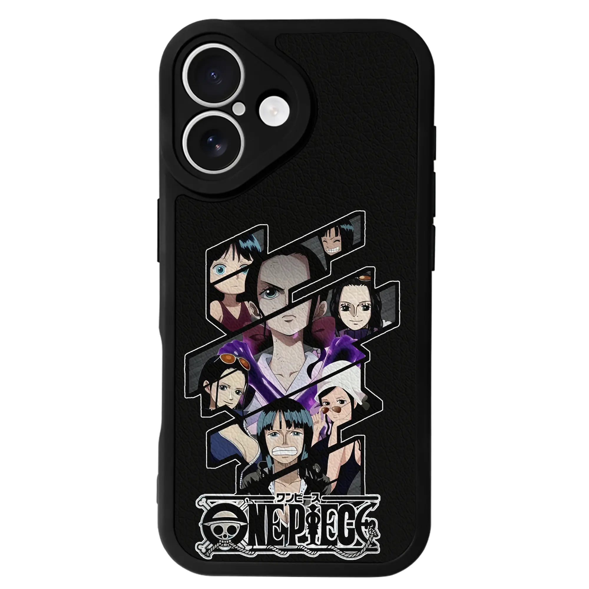 ワンピース グッズ ニコ・ロビン - IPhone 16シリーズ対応 ・ シリコンスマホケース ・ レザー調 ・ 高精度フィット ・ 耐衝撃 ・ ワイヤレス充電対応 ・ 精密カット